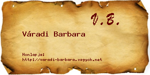 Váradi Barbara névjegykártya